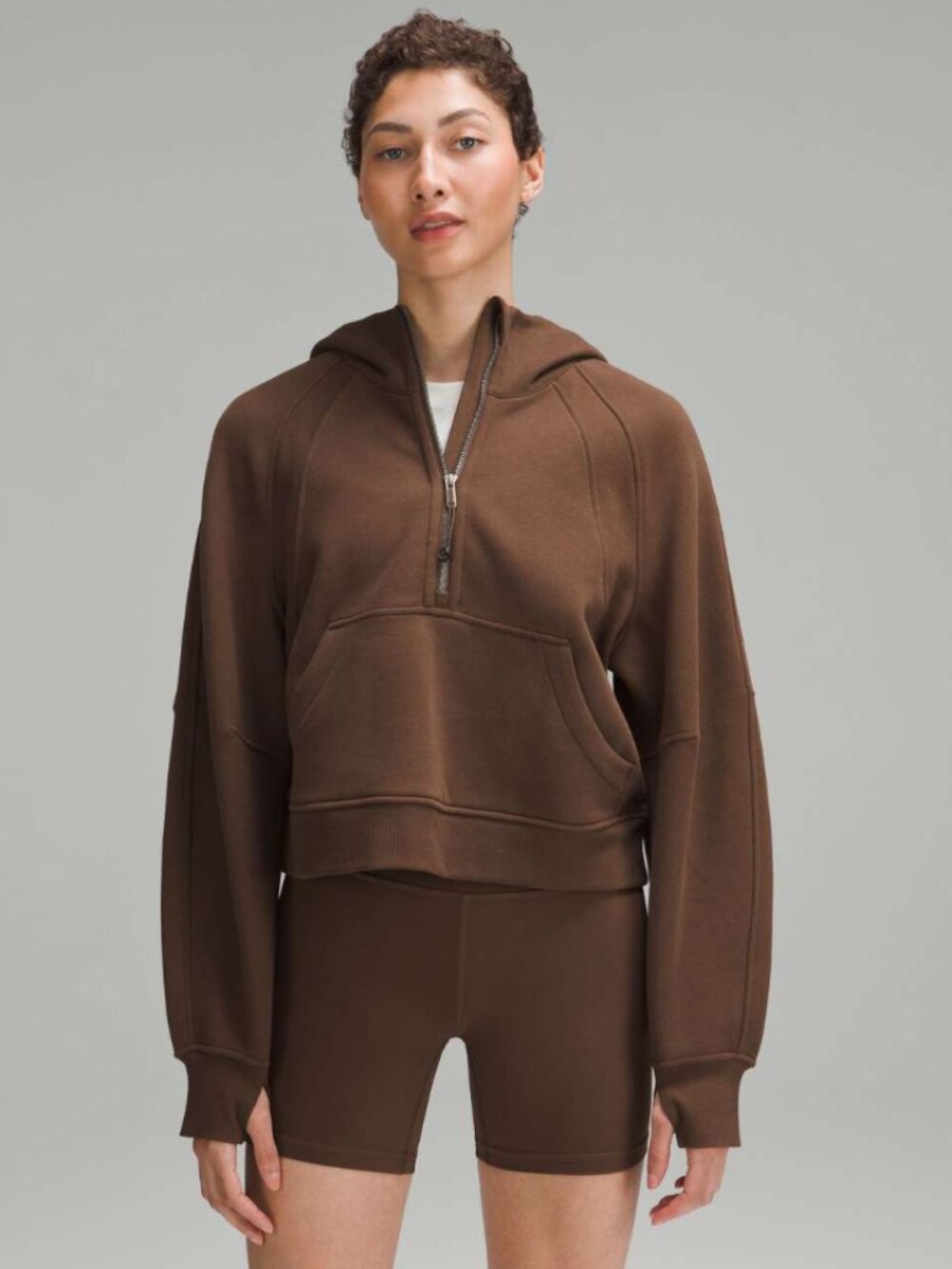 Lululemon Scuba Oversized Half-Zip Hoodie Java Brown XS/S